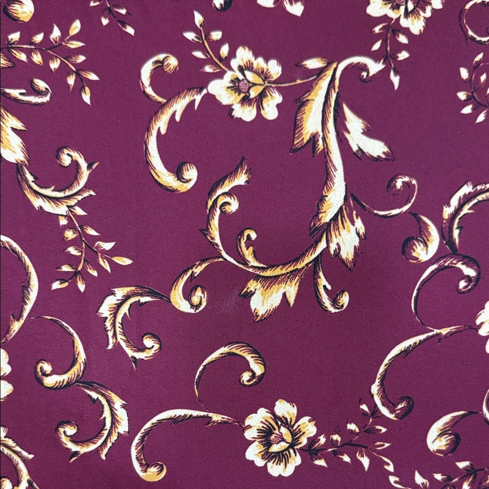 Nanette Lepore Burgundy and Gold Patterned Midi Dress SKU1291 - Picture 6 of 7